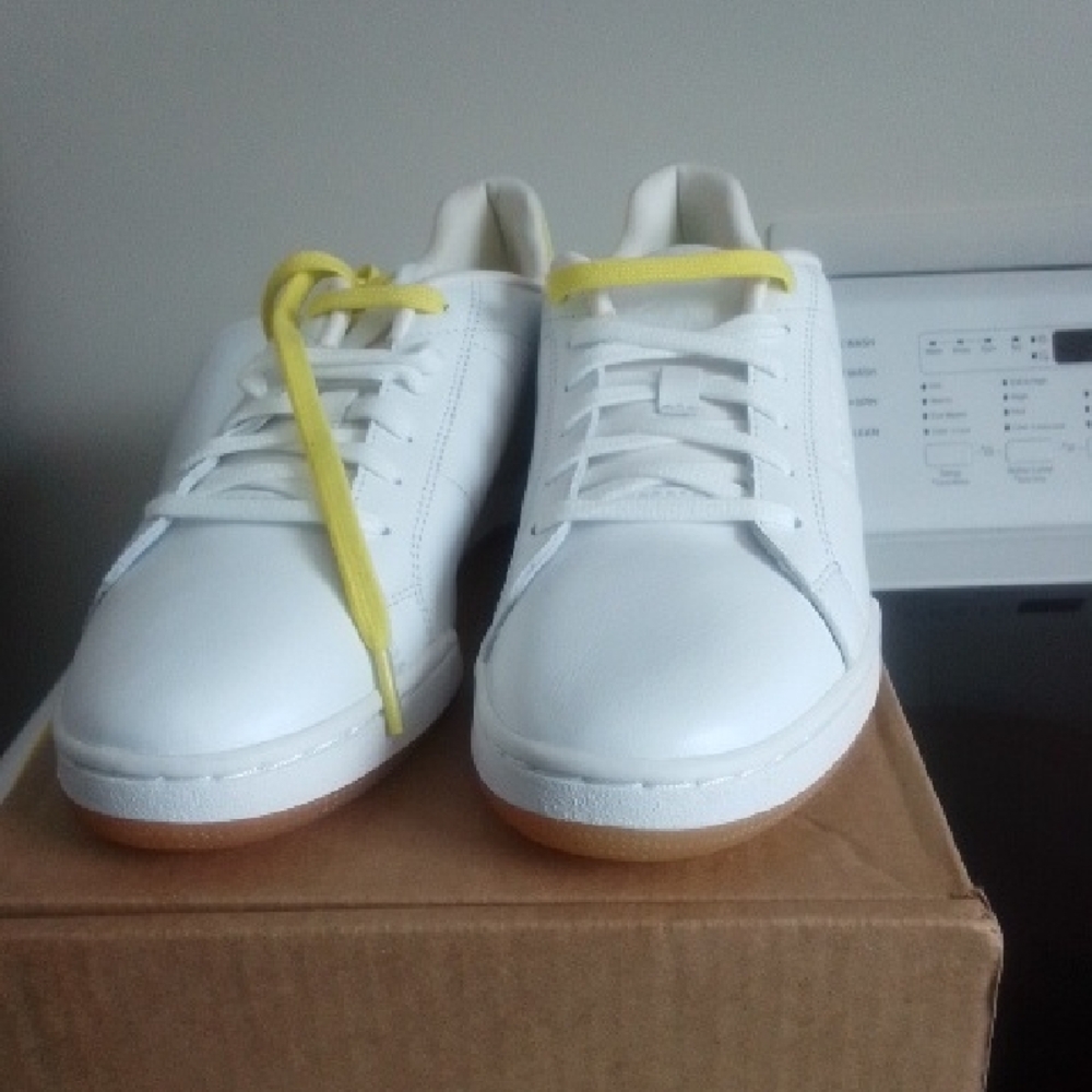 Reebok White Sneakers with Yellow Accent